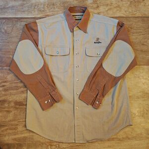 Vintage Remington Two‑Tone Hunting Shirt – 48" Chest – Brown/Beige